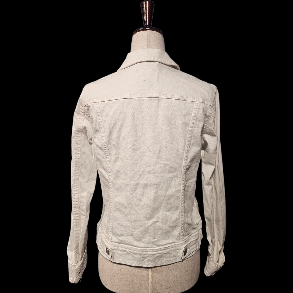 Universal Thread Cream Denim Jacket With Button F… - image 3